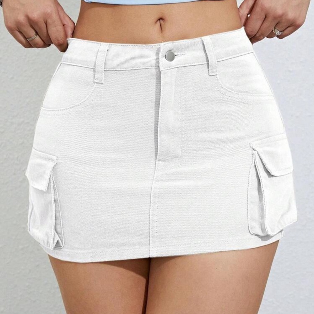 Women's White Cargo Shorts